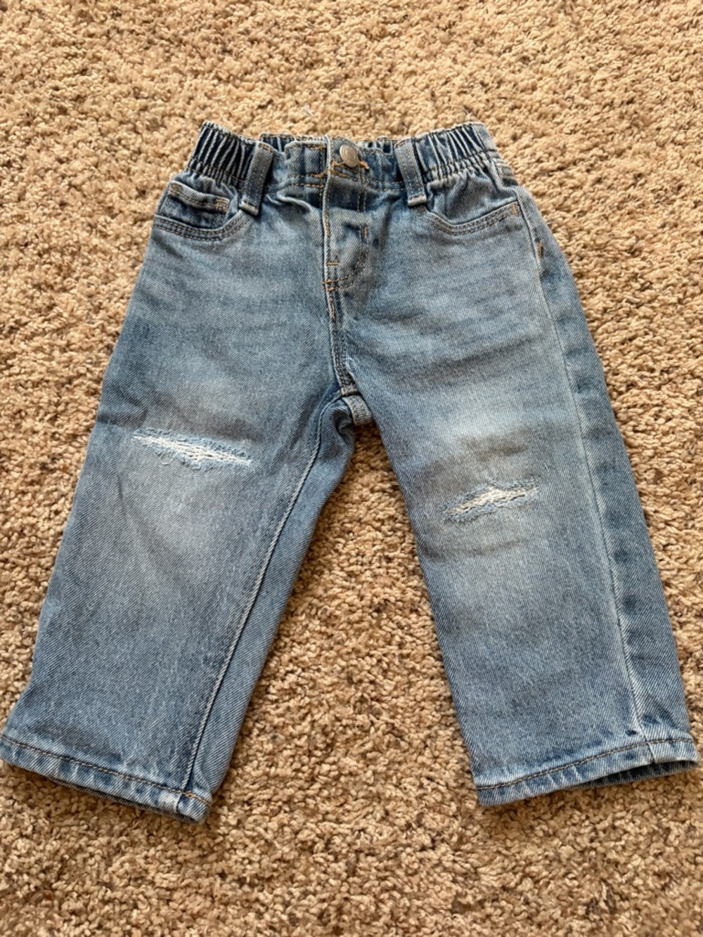 Blue Distressed Denim Pants